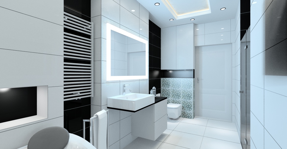 Projekt mieszkania - projektowanie wnętrz on-line, łazienka